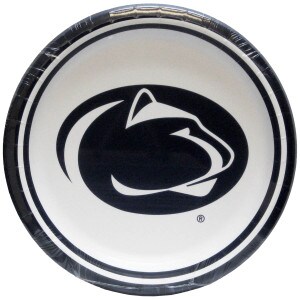 paper plates with Penn State Athletic Logo